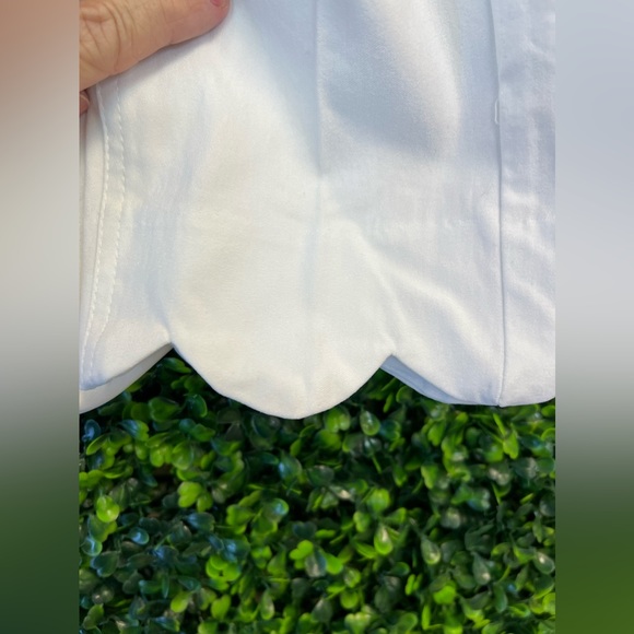 Lulu-B Scalloped Capri Pull on Pants - white size 12 - Picture 3 of 5